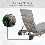 Adjustable Wicker Chaise Lounge Chair for Outdoors