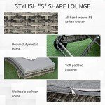 Adjustable Wicker Chaise Lounge Chair for Outdoors