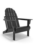 Black Folding Adirondack Chair - All-Weather Comfort
