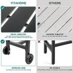 YITAHOME 55" Black Outdoor Bar Table