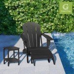Folding Adirondack Chairs Set of 4 - Black