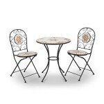 Alpine Corporation 3-Piece Mosaic Bistro Set