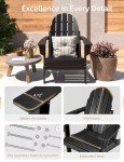 Black Folding Adirondack Chair - All-Weather Comfort