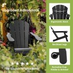 Folding Adirondack Chairs Set of 4 - Black