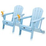 VINGLI Folding Plastic Adirondack Chairs Set of 2