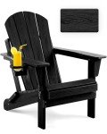 Serique Folding Adirondack Chair with Cup Holder