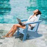 VINGLI Folding Plastic Adirondack Chairs Set of 2