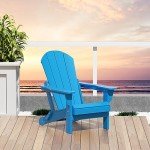 Pacific Blue Adirondack Folding Chair for Outdoors