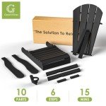 Folding Adirondack Chairs Set of 4 - Black