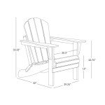Pacific Blue Adirondack Folding Chair for Outdoors