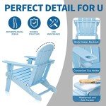 VINGLI Folding Plastic Adirondack Chairs Set of 2