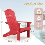 Bright Red Adirondack Chairs Set of 4