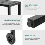 YITAHOME 55" Black Outdoor Bar Table