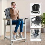 OTSUN Tall Adirondack Bar Stool Chair for Outdoors