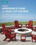 Set of 2 Red Adirondack Chairs with Cup Holders