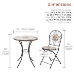 Alpine Corporation 3-Piece Mosaic Bistro Set