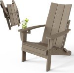 Folding Adirondack Chair with Cup Holder - Weather Resistant