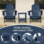Cloudeep Folding HDPE Adirondack Chair with Side Table