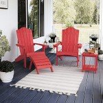 Bright Red Adirondack Chairs Set of 4