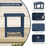 Cloudeep Folding HDPE Adirondack Chair with Side Table