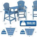 Navy Blue Tall Adirondack Chair Set of 2