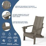 Folding Adirondack Chair with Cup Holder - Weather Resistant