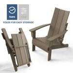 Folding Adirondack Chair with Cup Holder - Weather Resistant