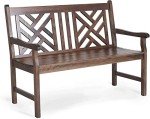 Acacia Wood 2-Person Garden Bench with Backrest