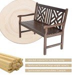 Acacia Wood 2-Person Garden Bench with Backrest