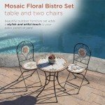 Alpine Corporation 3-Piece Mosaic Bistro Set