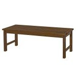Modern Acacia Wood Slatted Patio Bench - 53