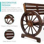 2-Person Wooden Wagon Wheel Bench for Outdoors
