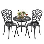 NUU GARDEN 3-Piece Outdoor Bistro Set - Black