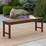 Modern Acacia Wood Slatted Patio Bench - 53