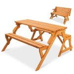 2-in-1 Picnic Table and Garden Bench Set