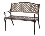 Lightweight Cast Aluminum Patio Bench in Antique Bronze