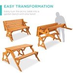 2-in-1 Picnic Table and Garden Bench Set
