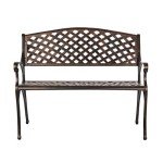 Lightweight Cast Aluminum Patio Bench in Antique Bronze
