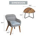 3-Piece Gray Wicker Outdoor Bistro Set