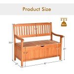 Safstar Wooden Outdoor Patio Bench with Storage