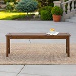 Modern Acacia Wood Slatted Patio Bench - 53