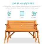 2-in-1 Picnic Table and Garden Bench Set