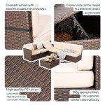 7-Piece Modular Outdoor Sectional Patio Furniture Set