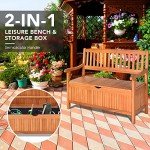 Safstar Wooden Outdoor Patio Bench with Storage