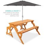 2-in-1 Picnic Table and Garden Bench Set