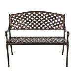 Lightweight Cast Aluminum Patio Bench in Antique Bronze