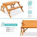2-in-1 Picnic Table and Garden Bench Set
