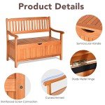 Safstar Wooden Outdoor Patio Bench with Storage