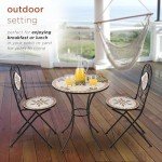 Alpine Corporation 3-Piece Mosaic Bistro Set