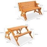 2-in-1 Picnic Table and Garden Bench Set